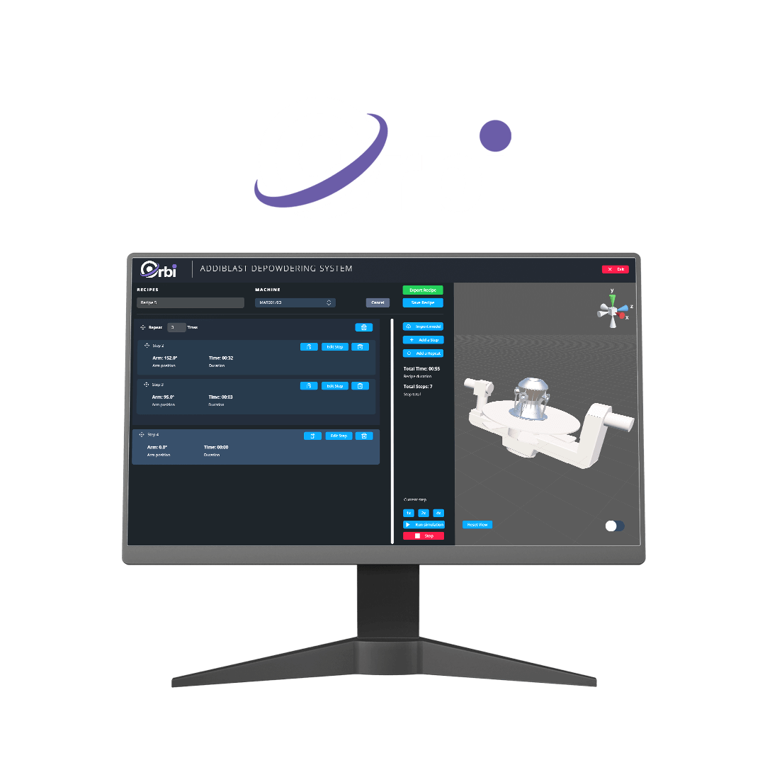Orbi depowdering software